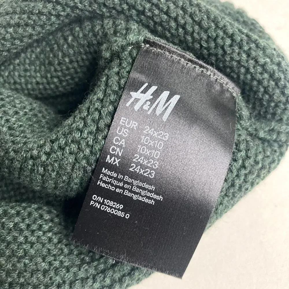 H&M Garter Stitched Tube Scarf - Green
